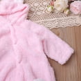 vdgthytj Newborn Boys Girls Fuzzy Jumpsuits Long Sleeve Winter Warm Cute Ears Loungewear Sleepwear Footed Rompers(0-3 Months,Pink)