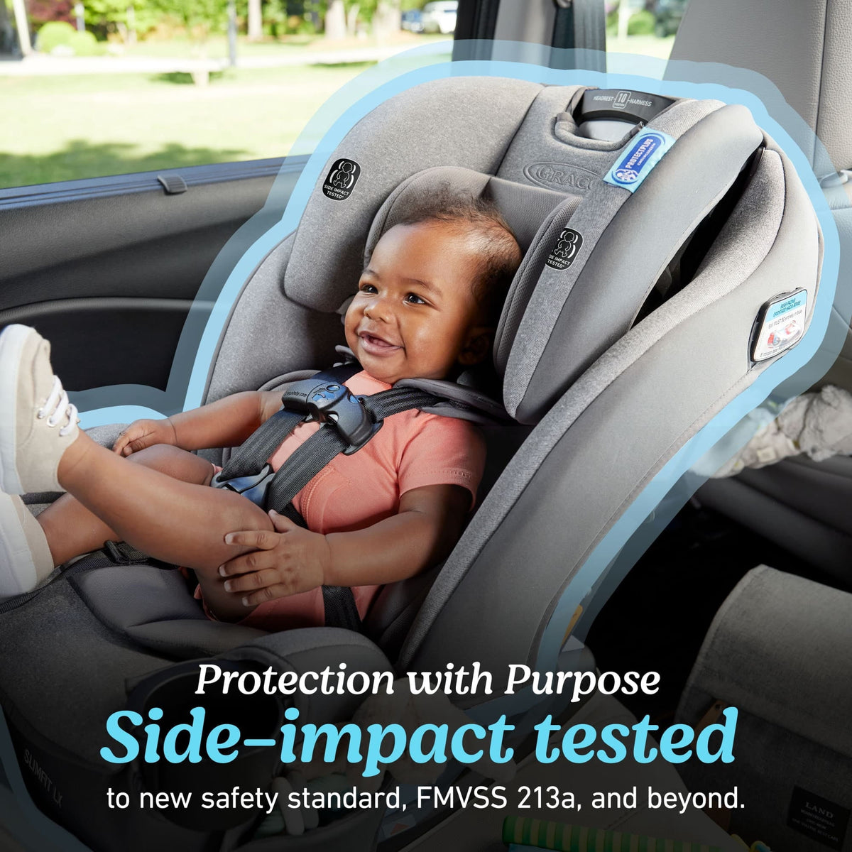 Graco SlimFit LX 3-in-1 Car Seat, Shaw, Grey