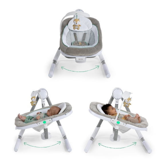 Ingenuity Anyway Sway 5-Speed Multi-Direction Portable Baby Swing with Vibrations - Ray (Unisex)