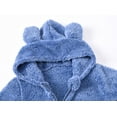 Toddler Baby Fleece Jumpsuits Boys Girls Bear Ear Snowsuit Newborn Zip Up Long Sleeve Hooded Romper Warm Coat