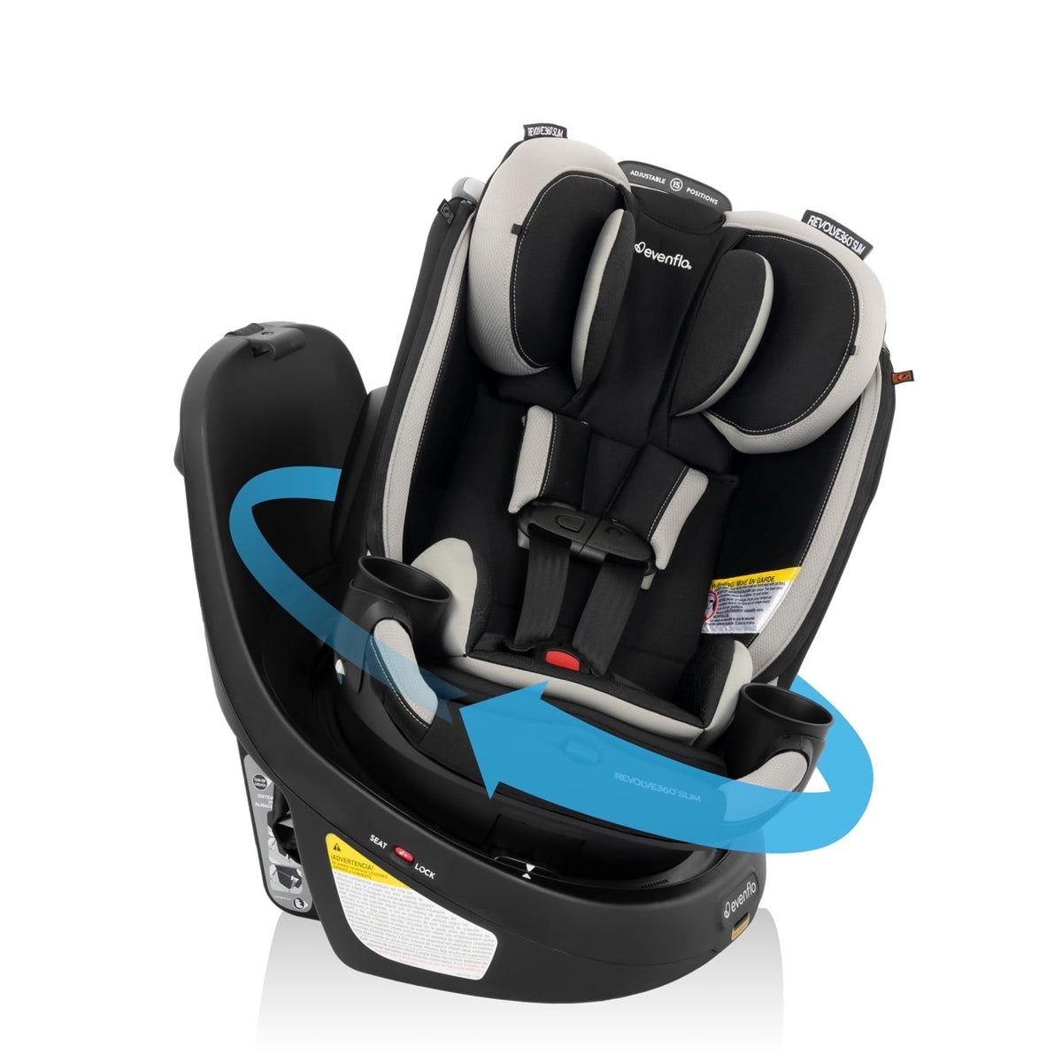 Revolve360 Slim 2-in-1 Rotational Car Seat with Quick Clean Cover (Salem Black)