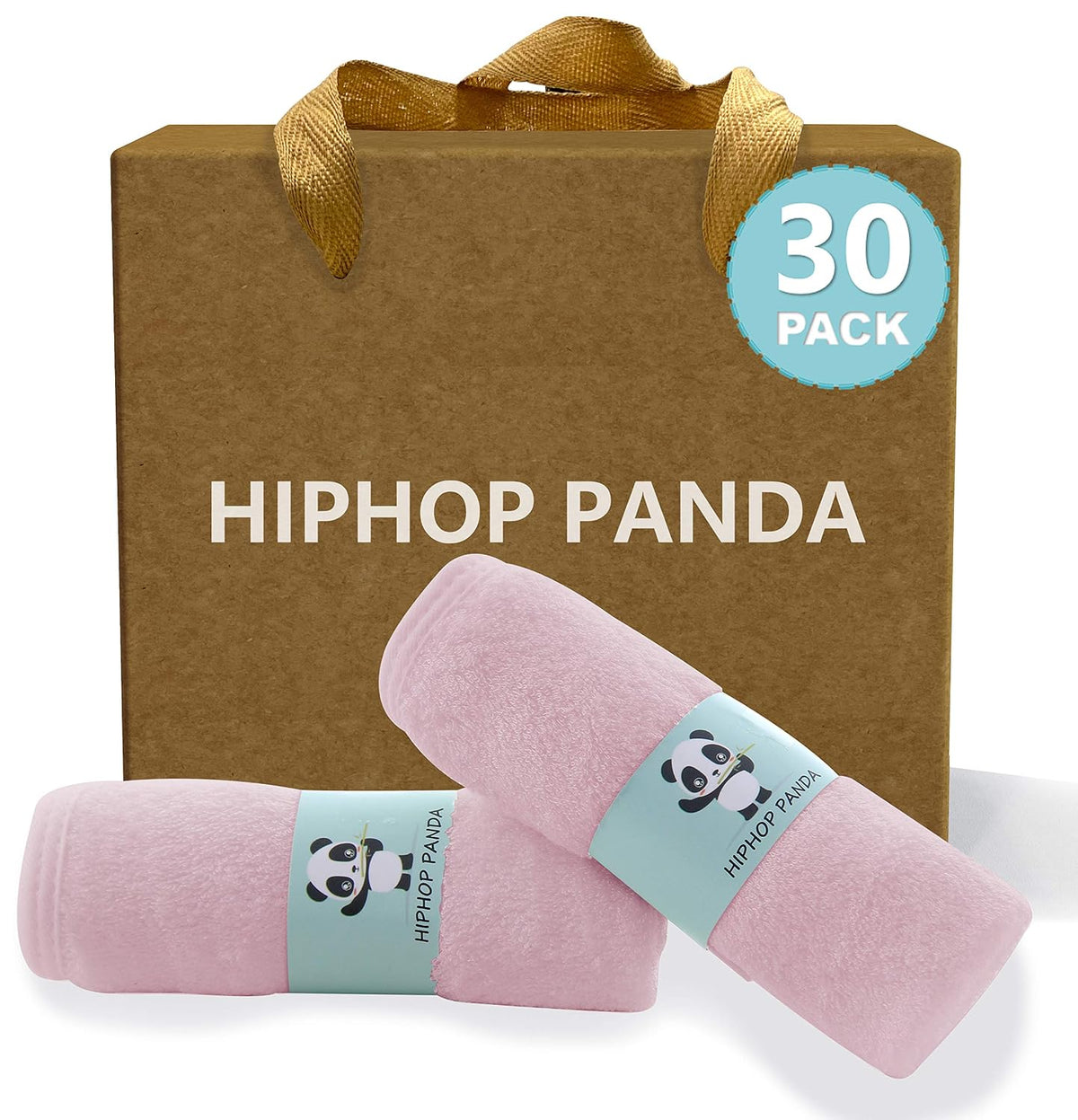 HIPHOP PANDA Soft Baby Washcloths, 2-Layer, 30 Pack Newborn Gift Set
