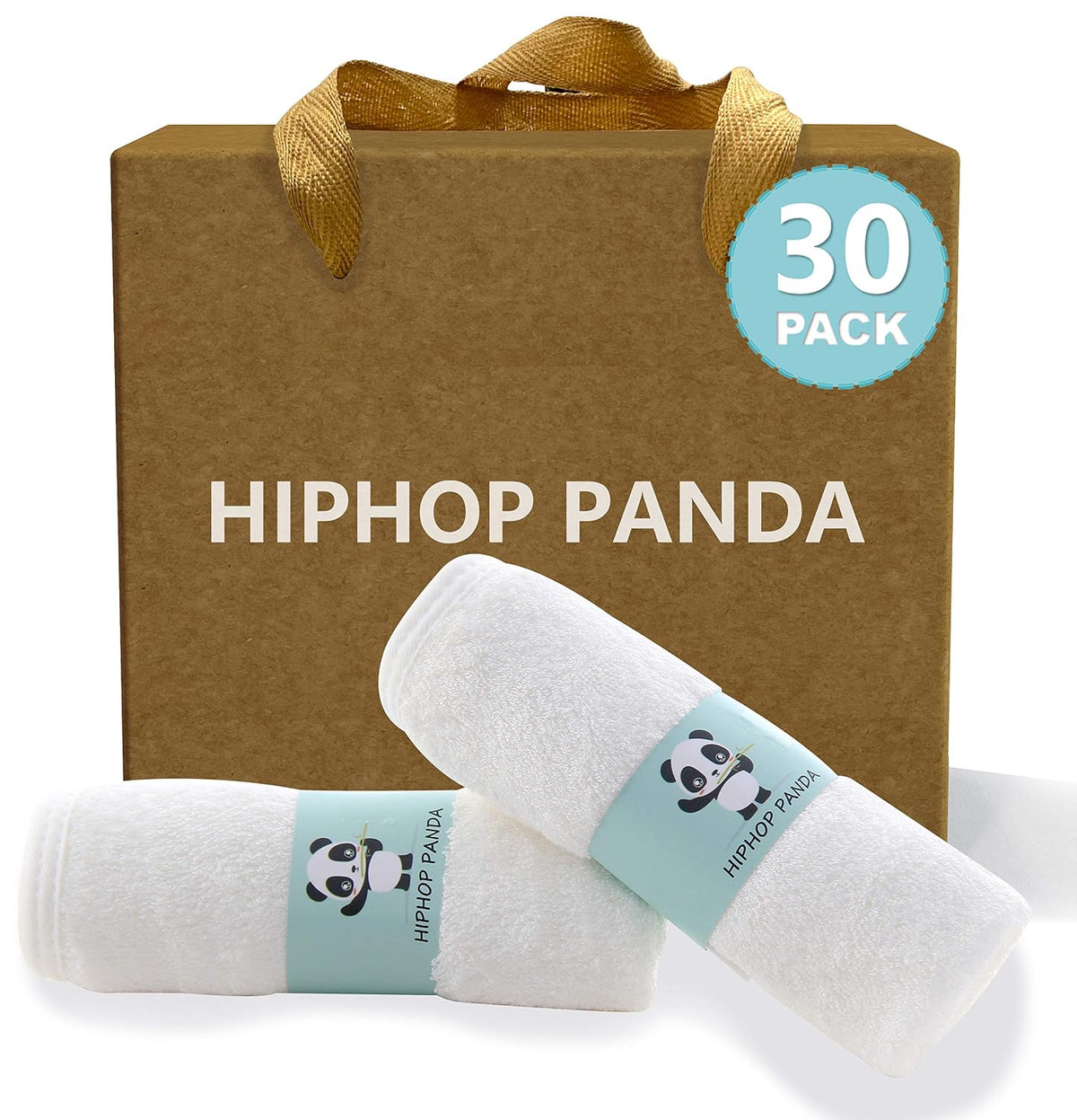 HIPHOP PANDA Soft Baby Washcloths, 2-Layer, 30 Pack Newborn Gift Set