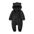 fatyb Newborn Baby Fleece Hooded Jumpsuit Fuzzy Footie Romper Kids Soft Winter Thermal Outwear Clothes