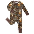 ATAIKU 3-24M Newborn Baby Zipper Footless Pajamas Bamboo Long Sleeve Footed Sleepers Sleep 'N Play for Infant Toddler Boys - Brown Deer