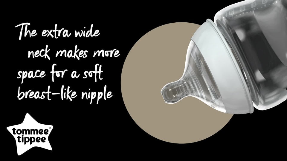 Tommee Tippee Closer to Nature Baby Bottle | Breast-Like Nipple with Anti-Colic Valve, BPA-free – 9-ounce, 4 Count