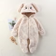 ctdiral Baby Fleece Rabbit Ear Hooded Zipper Onesie Newborn Warm Cute Fuzzy Furry Sherpa Bunny Jumpsuit Winter Fluffy Romper