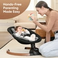 Babyeap Baby Swing for Infants, Bluetooth Control 5-point Harness Newborn Swing, 5 Sway Speed, 10 Lullabies, Gray