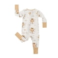QEFJNO Bamboo Viscose Baby Boys One-Piece Footies Pajamas, Zipper Romper with Mitten, Footless Sleepers - Balloon