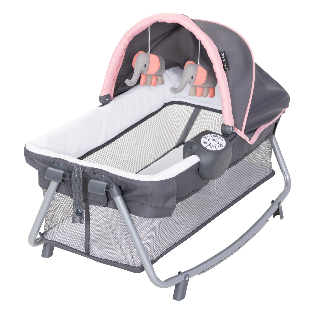 Baby Trend Lil Snooze Deluxe III Nursery Center with Portable Bassinet, Cozy Pink