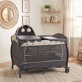Baby Trend Lil' Snooze Deluxe II Nursery Center Playard with Napper, Changer, Full-Size Bassinet and Travel Bag, Forest Party Grey