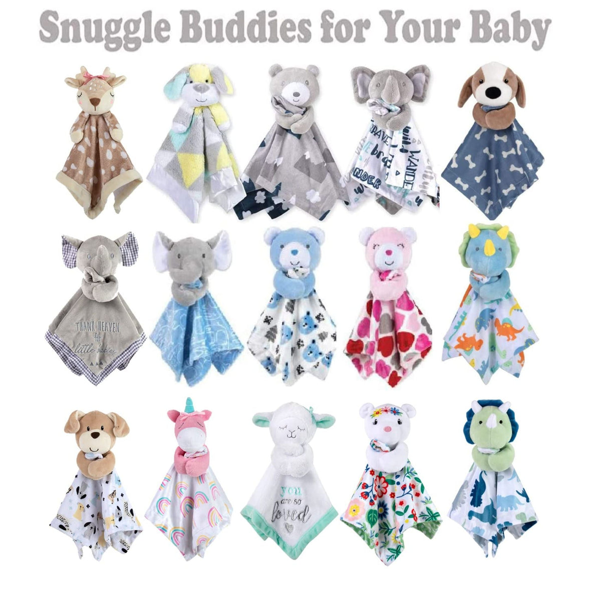 Baby Essentials Minky Doll Animal Snuggler Blanket for Newborns, Infants, Toddlers, Cuddling, Naptime and Bedtime in Dynamic Dino