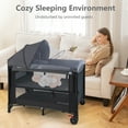 INFANS Baby Bassinet, 4 in 1 Pack and Play Baby Playard with Changing Table, Mosquito Net, Storage Basket, Travel Bag, Toy Bar for Newborn 0-36 Months