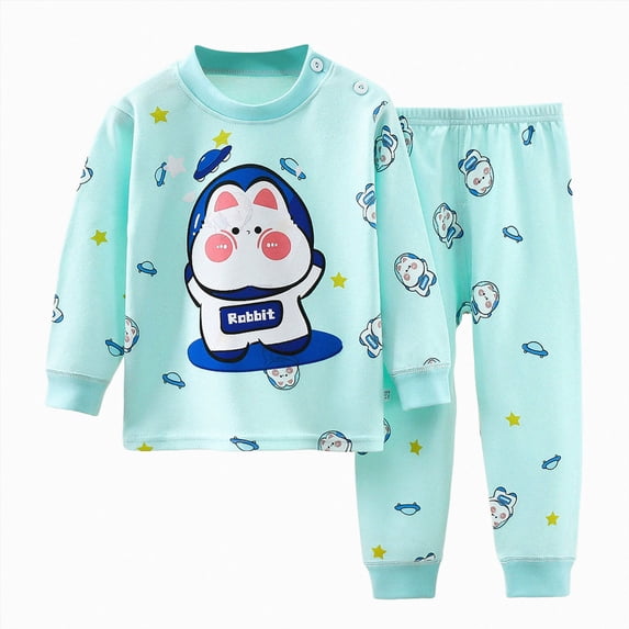 CAUYDY 12M 18M 24M 1T 2T Toddler Boy Pajamas Newborn Sleepwear Comfy Long Sleeved Top Elastic Waist Pants 2 Piece Set Baby Outfits for Boys Fall Winter Sizes 18-24 Months, Green