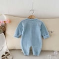 GiLiling Newborn Baby Solid Furry Plush Jumpsuit Winter Warm Comfy Soft Stretchy Knitted Sweater One Piece Outfit Romper (Blue, 12-18 Months)