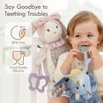 Moonkie Girls Bunny Minky Velour and Natural Cotton Security Blankets With Silicone Teether