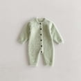 GiLiling Newborn Baby Solid Furry Plush Jumpsuit Winter Warm Comfy Soft Stretchy Knitted Sweater One Piece Outfit Romper (Green, 0-3 Months)
