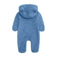 fatyb Newborn Baby Fleece Hooded Jumpsuit Fuzzy Footie Romper Kids Soft Winter Thermal Outwear Clothes