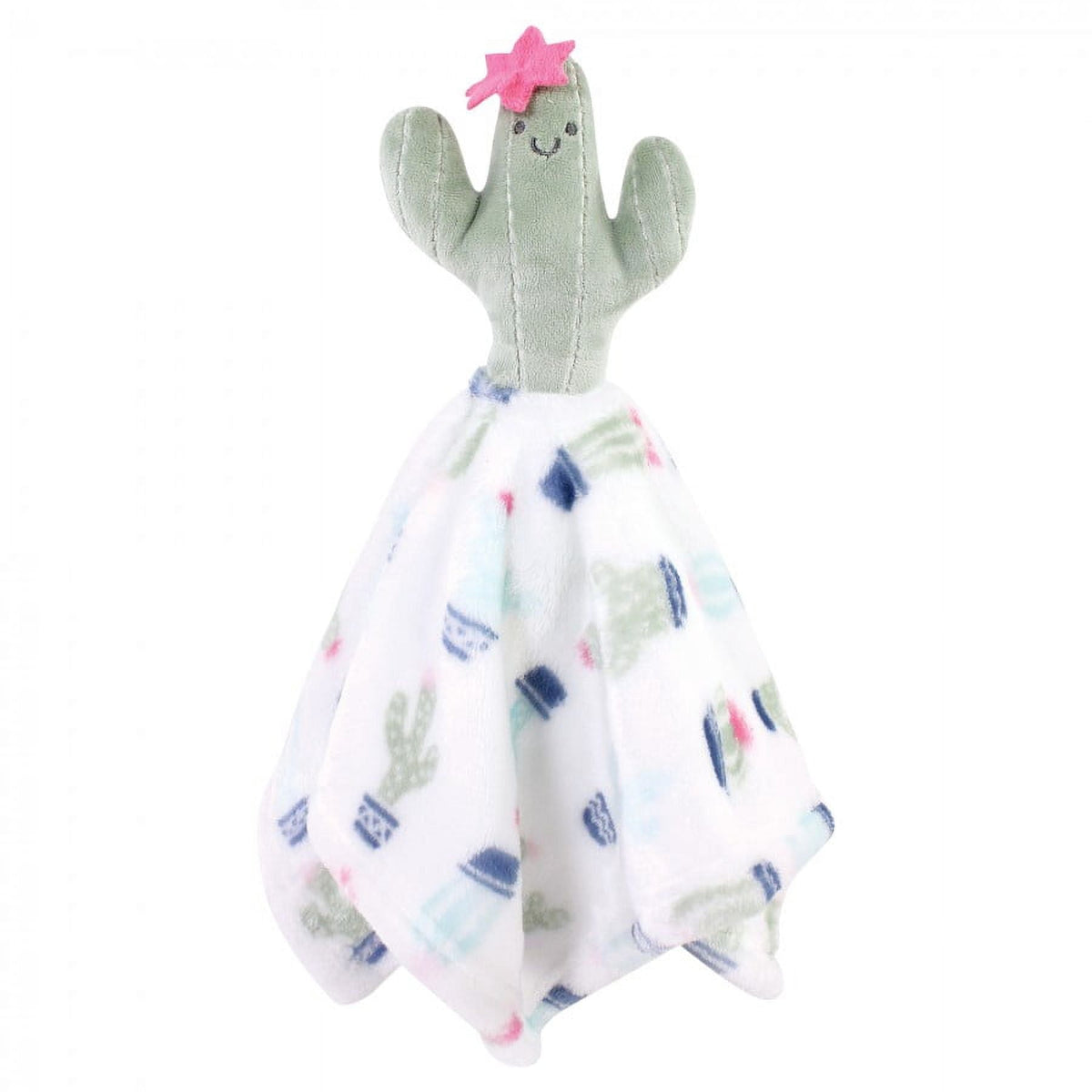 Hudson Baby Infant Girl Plush Blanket with Security Blanket, Cactus, One Size
