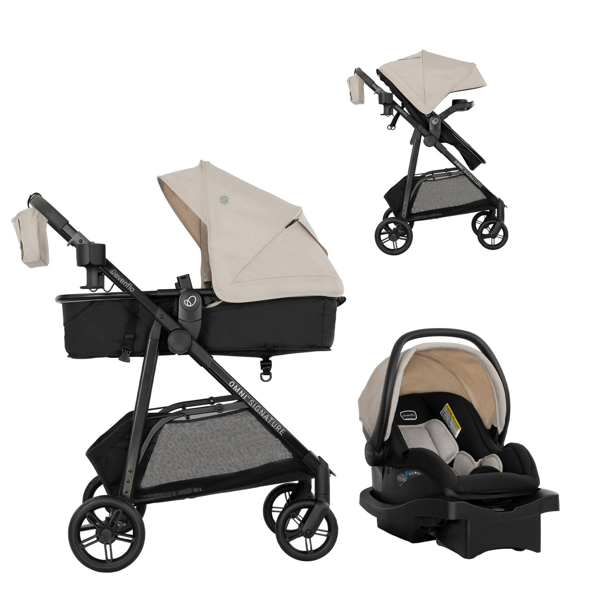 Evenflo Omni Signature Travel System with LiteMax Infant Car Seat, Coastal Coffee