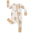 QEFJNO Bamboo Viscose Baby Boys One-Piece Footies Pajamas, Zipper Romper with Mitten, Footless Sleepers - Balloon