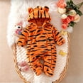 OJSFQUFP Baby Tiger Toddler Fleece Hooded Footed Zipper Jumpsuit Infant Cosplay Romper for Halloween