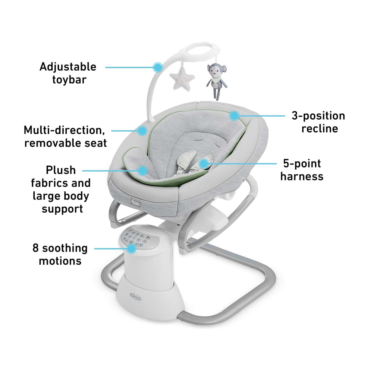 Graco Soothe My Way Swing with Removable Rocker, Madden