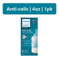 Philips Avent Anti-colic Baby Bottle with AirFree Vent, 4oz, with Flow 1 Nipples, 0M+, 1pk, Clear, SCY701/91