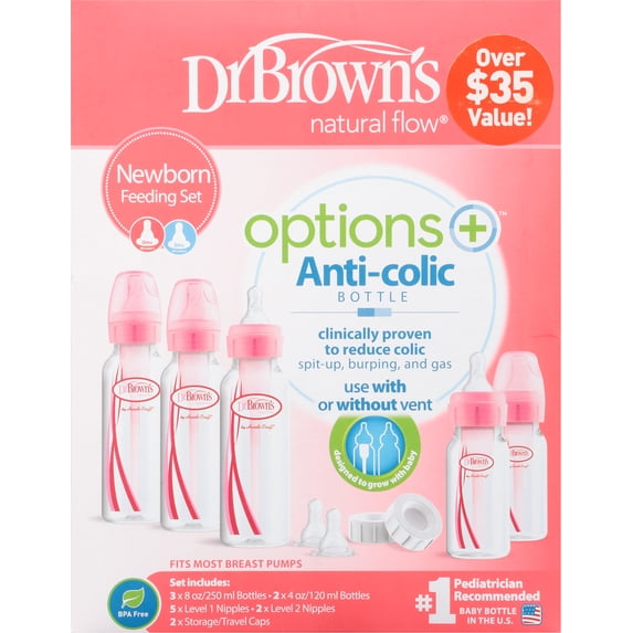 Dr. Brown's Options Feeding Bottles Gift Set in Pink