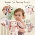 Moonkie Girls Bunny Minky Velour and Natural Cotton Security Blankets With Silicone Teether