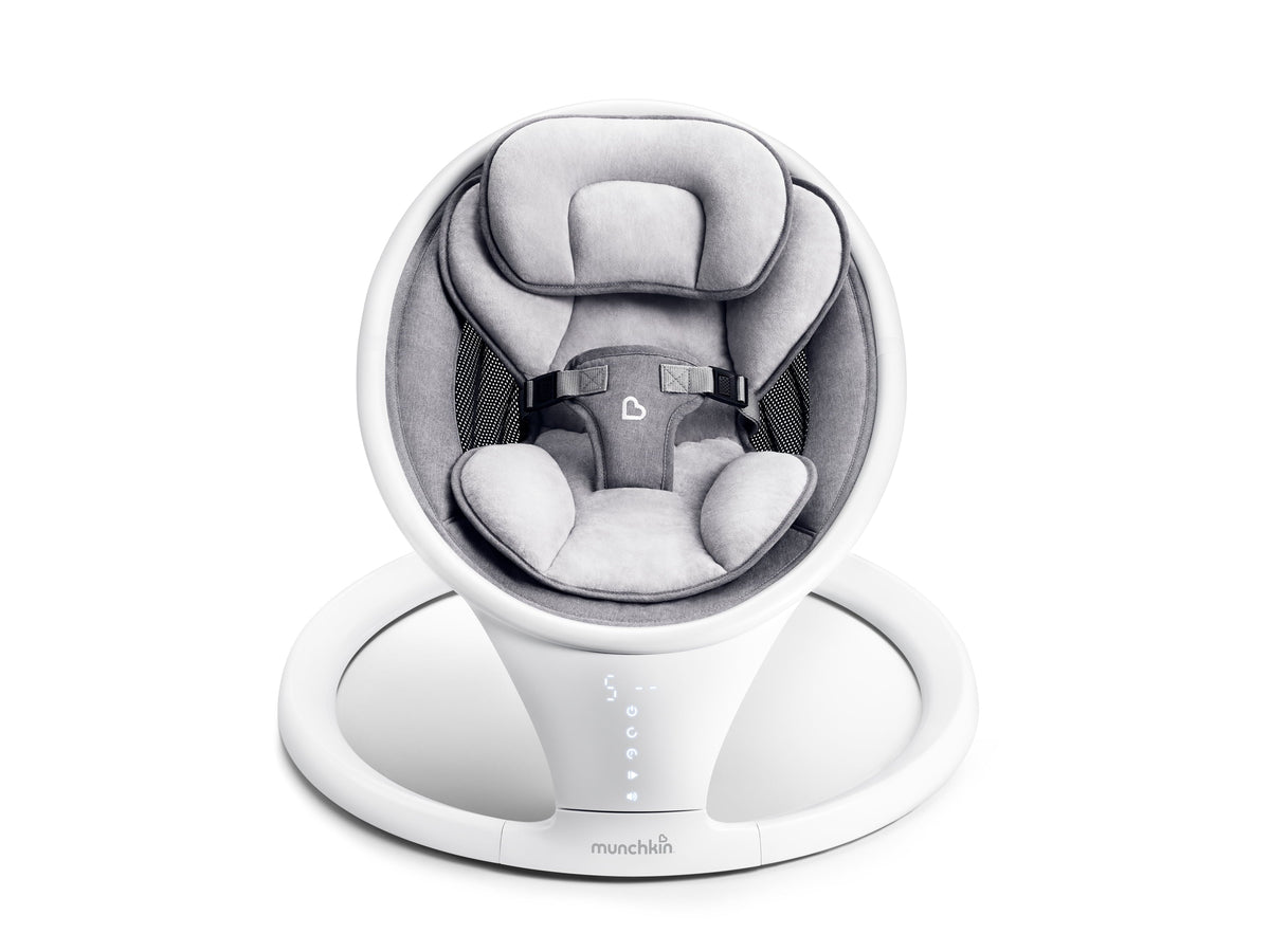 Munchkin® Bluetooth Enabled Infant Baby Swing, 5 Ranges of Motion, White, Unisex