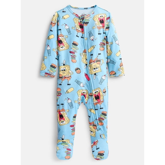 SpongeBob SquarePants Baby Boys Sleep Footed One-Piece, Sizes 0M-24M