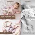 Moonkie Girls Bunny Minky Velour and Natural Cotton Security Blankets With Silicone Teether