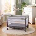 Baby Trend Comet Quick-Fold Playard with Full-Size Hanging Bassinet and Travel Bag, Desert Grey