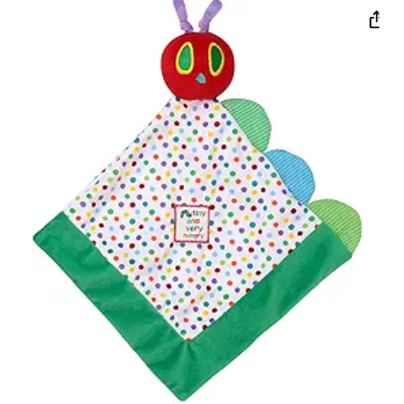 World of Eric Carle The Very Hungry Caterpillar 10 inch Plush Security Blanket with Rattle and Crinkle