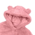 Baby Furry Jumpsuit Boys Girls Cute Bear Onesie Zipper Long Sleeve One-Piece Romper Hoodie Outwear Snowsuit