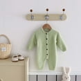 GiLiling Newborn Baby Solid Furry Plush Jumpsuit Winter Warm Comfy Soft Stretchy Knitted Sweater One Piece Outfit Romper (Green, 0-3 Months)