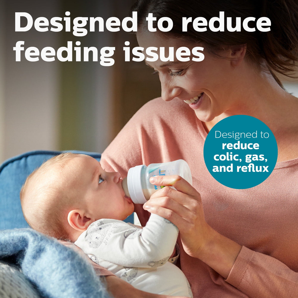Philips Avent Anti-colic Baby Bottle with AirFree Vent, 4oz, 3pk, Clear, SCY701/93