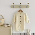 GiLiling Newborn Baby Solid Furry Plush Jumpsuit Winter Warm Comfy Soft Stretchy Knitted Sweater One Piece Outfit Romper (Beige, 12-18 Months)