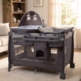Baby Trend Simply Smart 2.0 Nursery Center Playard with Napper, Changer, Bassinet and Travel Bag, Shale Grey