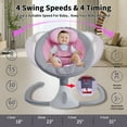 FACNOATIHN Electric Baby Swing, Infant Bouncer Chair Rocker with 12 Lullabies, Bluetooth Music, Adjustable Speeds, 4 Timing Set, Unisex, Pink