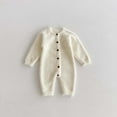GiLiling Newborn Baby Solid Furry Plush Jumpsuit Winter Warm Comfy Soft Stretchy Knitted Sweater One Piece Outfit Romper (Beige, 12-18 Months)