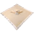 OCINAPALS Plush Beige Bear Baby Lovey, Security Blanket, 18" x 18"