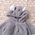 vdgthytj Newborn Boys Girls Fuzzy Jumpsuits Long Sleeve Winter Warm Cute Ears Loungewear Sleepwear Footed Rompers(6-9 Month,Gray)