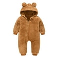 Toddler Baby Boys Girls Fleece Hooded Romper Animal Ear Zip Up Warm Winter Onesie Outerwear Coat 18-24 Months
