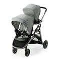 Graco Ready2Grow LX 2.0 Double Stroller Features Bench Seat and Standing Platform Options, Clark, Grey