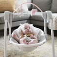 Ingenuity Soothe 'N Delight 6-Speed Portable Baby Swing with Music - Flora the Unicorn (Pink)