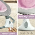 FACNOATIHN Electric Baby Swing, Infant Bouncer Chair Rocker with 12 Lullabies, Bluetooth Music, Adjustable Speeds, 4 Timing Set, Unisex, Pink