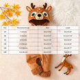 OJSFQUFP Baby Reindeer Toddler Fuzzy Plush Hooded Zipper Jumpsuit Infant Christmas Cosplay Romper