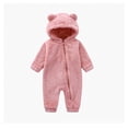 WOYY Girls -Lined Romper Hooded Zipper Jumpsuit Fuzzy Onesies, Sizes 0-3M